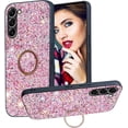 thumbnail image 1 of Luxury Bling Phone Case Compatible with Samsung Galaxy S21 FE 5G for Women Girls, Slim Soft TPU Bumper Glitter Sparkle Shiny Cover with Ring Kickstand for Samsung Galaxy S21 FE 5G CZ-Rose Gold, 1 of 10