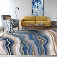 thumbnail image 1 of Luxury Blue Golden Curve Area Rug, Modern Home Abstract Rugs For Living Room Bedroom Floor Mat Carpet 4' x 5', 1 of 6