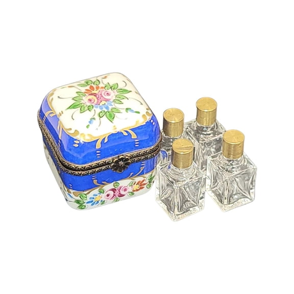 Luxury Blue Perfume Box for Elegant Gifting Limoges Box Porcelain Figurine