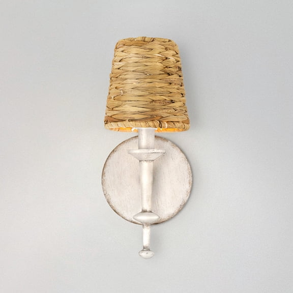 Luxury Bohemian Wall Sconce, Small Size: 11.5''H x 5''W, with English Country Style Elements, Antique White Finish, UQL5361 from the Norwich Collection by Urban Ambiance