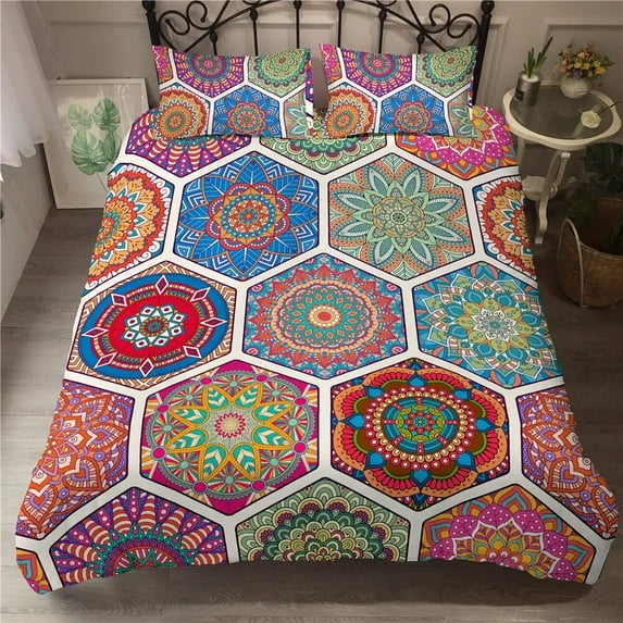Luxury Boho Mandala Duvet Cover Set Bohemian Bedding Sets Mandala Print Comforter Cover King Size Do