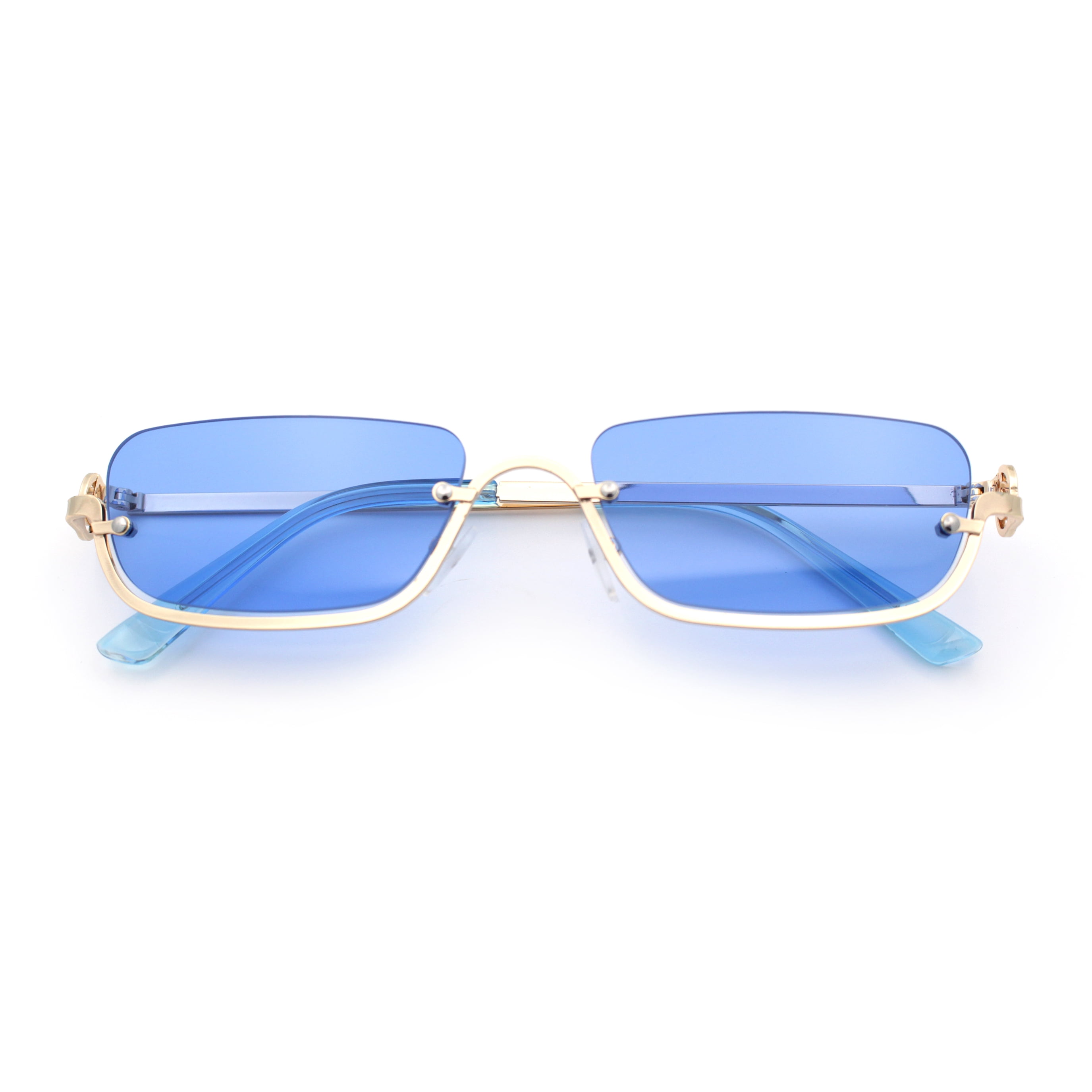 Luxury Half Rim Metal Rectangle Sunglasses UV400 Half Rim Rimless Style Rectangular Sunglasses Unisex Classic  main image 2