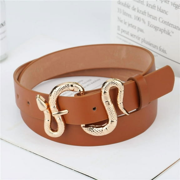 Luxury Brand Belts for Women High Quality Shinny Rhinestone Waist Soft Leather Snake Buckle Jeans Female Waistband