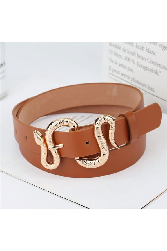 Luxury Brand Belts for Women High Quality Shinny Rhinestone Waist Soft Leather Snake Buckle Jeans Female Waistband