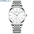 thumbnail image 1 of Luxury Brand CRRJU Simple Fashion Style Casual Military Quartz Men Watches Ultra-thin Full Steel Male Clock Date Wristwatch, 1 of 1