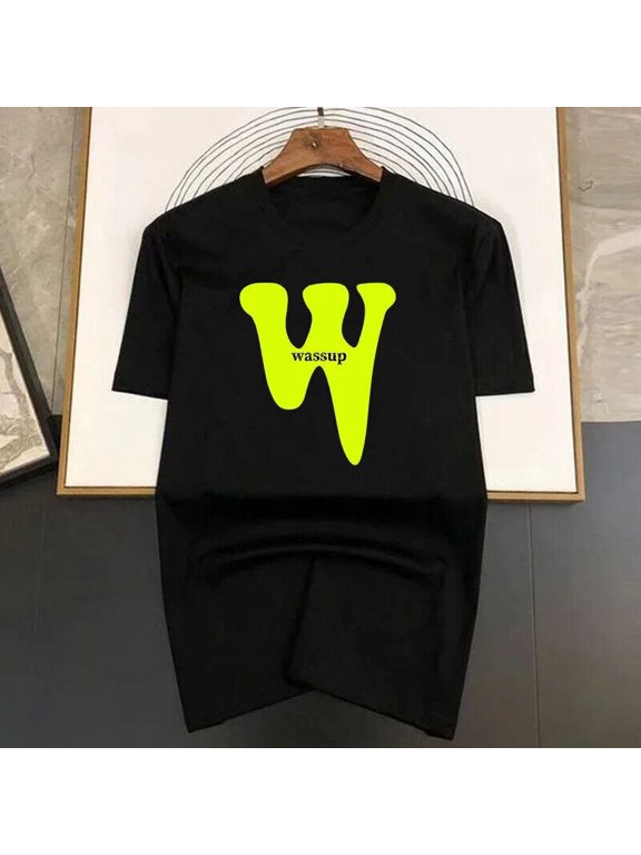 Luxury Brand Funny Wassup Print T Shirt For Man Summer Vintage Unisex Ulzzang Ov
