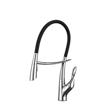 Luxury Brass Gun Gray Kitchen Faucet, Magnetic Suction Pull-out Design Single Handle Cold & Hot Dual Control 2-function Sink Tap