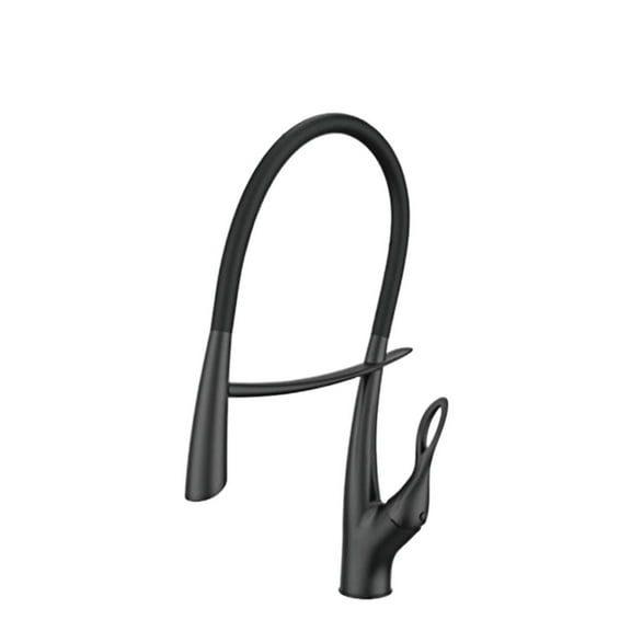 Luxury Brass Gun Gray Kitchen Faucet, Magnetic Suction Pull-out Design Single Handle Cold & Hot Dual Control 2-function Sink Tap