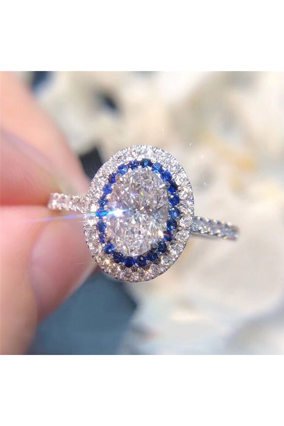 New Luxury Brilliant CZ Rings Oval Shaped Women's Wedding Rings Fashion Modern Design Female Accessories High Quality Jewelry