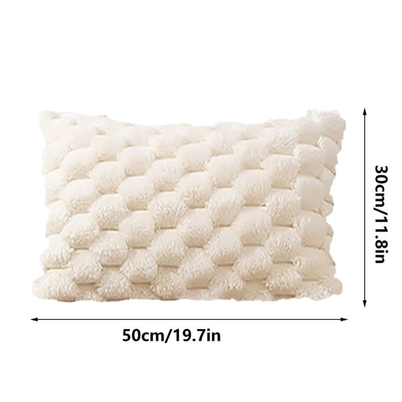 Luxury Bubble Faux Fur Lumbar Throw Pillow,Soft Plush Decorative Accent Pillow for Couch Bed Sofa,30x50cm (11.8x19.7in),Cozy Modern Home Decor Pillow for Living Room Bedroom office Chair