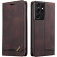 thumbnail image 1 of Luxury Business Comfortable PU+TPU Phone case with Card Holder for Samsung Galaxy A10 A20 A21 A30 A40 A50 A70 S E Bracket Function Anti-Shock Protective Cover(Brown,A20/A30), 1 of 8