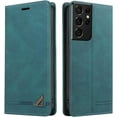 thumbnail image 1 of Luxury Business Comfortable PU+TPU Phone case with Card Holder for Samsung Galaxy A10 A20 A21 A30 A40 A50 A70 S E Bracket Function Anti-Shock Protective Cover(Blue,A30S), 1 of 7