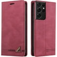 thumbnail image 1 of Luxury Business Comfortable PU+TPU Phone case with Card Holder for Samsung Galaxy S10 S9 S8 Plus 4G Bracket Function Anti-Shock Protective Cover(Red,S10 4G), 1 of 8