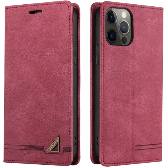 Luxury Business Comfortable PU+TPU Phone case with Card Holder for iPhone 14 13 12 11 8 7 X XS XR Plus Pro Max Mini Bracket Function Anti-Shock Protective Cover(Red,11)