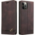thumbnail image 1 of Luxury Business Comfortable PU+TPU Phone case with Card Holder for iPhone 14 13 12 11 8 7 X XS XR Plus Pro Max Mini Bracket Function Anti-Shock Protective Cover(Brown,14 Pro max), 1 of 8