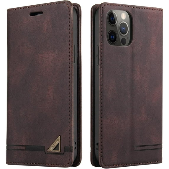 Luxury Business Comfortable PU+TPU Phone case with Card Holder for iPhone 14 13 12 11 8 7 X XS XR Plus Pro Max Mini Bracket Function Anti-Shock Protective Cover(Brown,13)