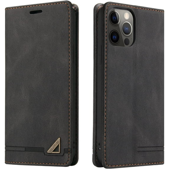 Luxury Business Comfortable PU+TPU Phone case with Card Holder for iPhone 14 13 12 11 8 7 X XS XR Plus Pro Max Mini Bracket Function Anti-Shock Protective Cover(Black,13 Pro)