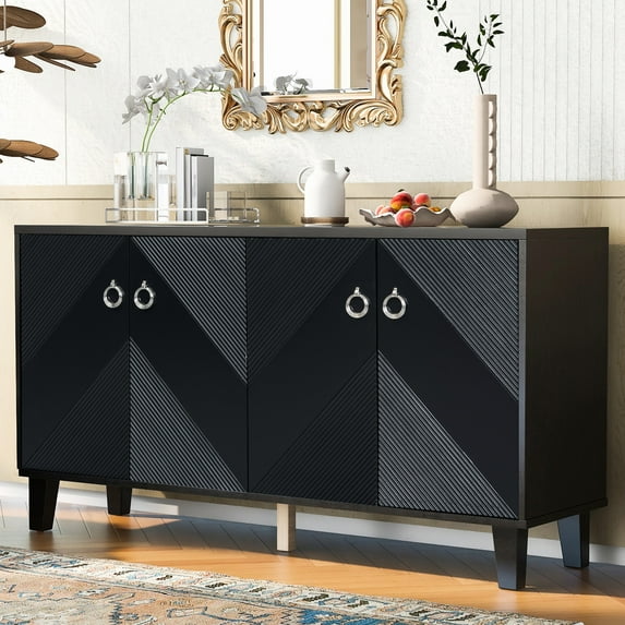 Luxury Cabinet With Geometric Shapes - 8.27in Package Height, Adjustable Shelves For Bedroom 33.03in Home