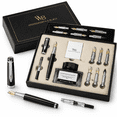 Luxury Calligraphy Pen Set with 6 Nibs, Black Chrome Metallic Finish ...