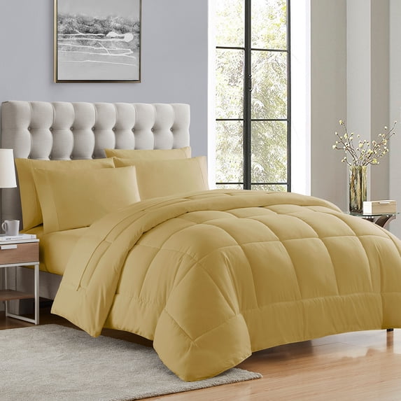 Luxury Camel 5-piece Bed in a Bag Down Alternative Comforter Set, Twin