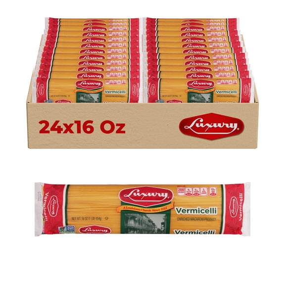 Luxury Capellini Pasta 24-Pack, Perfect for Light Sauces & Quick Meals, 25.3 lbs Bulk Box