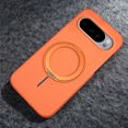 thumbnail image 1 of Luxury Carbon Fiber Case for Google Pixel 9 / 9 Pro, Magnetic Compatible Slim Cover with 360° Invisible Ring Stand, Lightweight Shockproof Protective Phone Case - Orange, 1 of 12