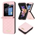 thumbnail image 1 of Luxury Case for Samsung Galaxy Z Flip 4 Case with Hinge Protection,PU Leather Classic Folding Slim Shockproof Protective Cover Case Compatible with Samsung Galaxy Z Flip 4,Pink, 1 of 8