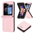 thumbnail image 1 of Luxury Case for Samsung Galaxy Z Flip 6 Case with Hinge Protection,PU Leather Classic Folding Slim Shockproof Protective Cover Case Compatible with Samsung Galaxy Z Flip 6,Pink, 1 of 8