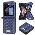 thumbnail image 1 of Luxury Case for Samsung Galaxy Z Flip 6 Case with Hinge Protection,PU Leather Classic Folding Slim Shockproof Protective Cover Case Compatible with Samsung Galaxy Z Flip 6,Blue, 1 of 8