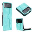 thumbnail image 1 of Luxury Case for Samsung Z Flip 4, Smile & Heart Design Premium PU Slim Leather Shockproof Smile & Heart Design Case Wrist Strap for Samsung Galaxy Z Flip 4, Green, 1 of 5