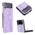 thumbnail image 1 of Luxury Case for Samsung Z Flip 4, Smile & Heart Design Premium PU Slim Leather Shockproof Smile & Heart Design Case Wrist Strap for Samsung Galaxy Z Flip 4, Purple, 1 of 5