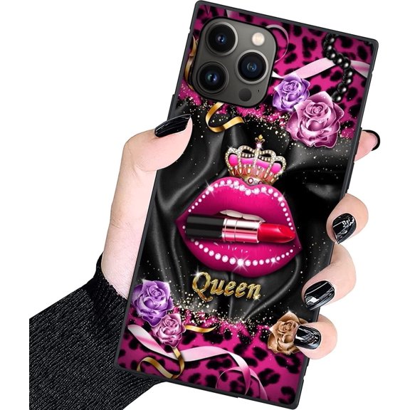 Luxury Case for iPhone 15, Queen Design case for Women Grils Men Soft TPU Edge Protection Shock Absorption Slim Hard PC Case for iPhone 15