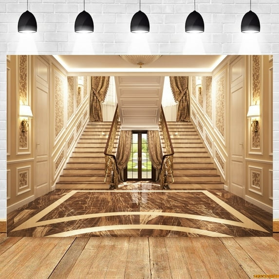 Luxury Castle Photography Backdrop Old Church Red Carpet Stairs Wedding Portrait Baby Birthday Photocall Background r