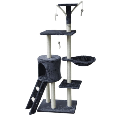 Luxury Cat Tree Furniture Scratching Post Pet Cat Kitten House Pewter