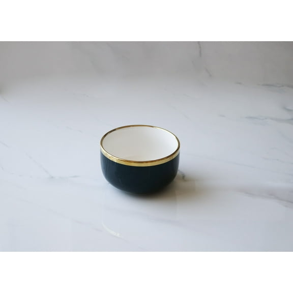 Luxury Ceramic Blue and Gold Trim Small Bowl (set of 2) | Marcel Ardani
