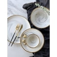 thumbnail image 1 of Luxury Marble Ceramic Dinnerware Set with Gold Rim – 4-Piece Elegant Porcelain Plates & Bowls | Dishwasher Safe | Marcel Ardani, 1 of 4