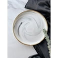 thumbnail image 1 of Luxury Ceramic Marble and Gold Trim Large Plate (set of 4) | Marcel Ardani, 1 of 4