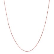 Luxury Chain Co. 1mm Italian 18K Rose Gold Plated Sterling Silver Cable Chain Necklace, 24-Inch