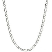 Luxury Chain Co. 4mm Italian Figaro Chain Sterling Silver Necklace for Women and Men, 18-Inch