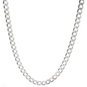 Luxury Chain Co. Men's Sterling Silver Italian 7mm Curb Chain Necklace, 30"