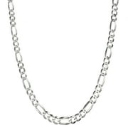 Luxury Chain Co. Men's Sterling Silver Italian 7mm Figaro Chain Necklace, 24"
