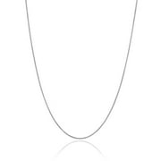 Luxury Chain Co. Thin 0.8mm Italian Sterling Silver Box Chain Necklace for Women and Men, 18-Inch
