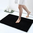thumbnail image 1 of Luxury Chenille Bath Rug, Extra Soft and Absorbent Shaggy Bathroom Mat Rugs, Machine Washable, Non-Slip Plush Carpet Runner for Tub, Shower, and Bath Room(17''x24'', Black) - Black, 1 of 1