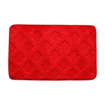 Luxury Chenille Bathroom Rug Non-Slip Absorbent Door Mat 31x20 Inch Watermelon Red Soft Carpet for Toilet Restroom Floor Mats