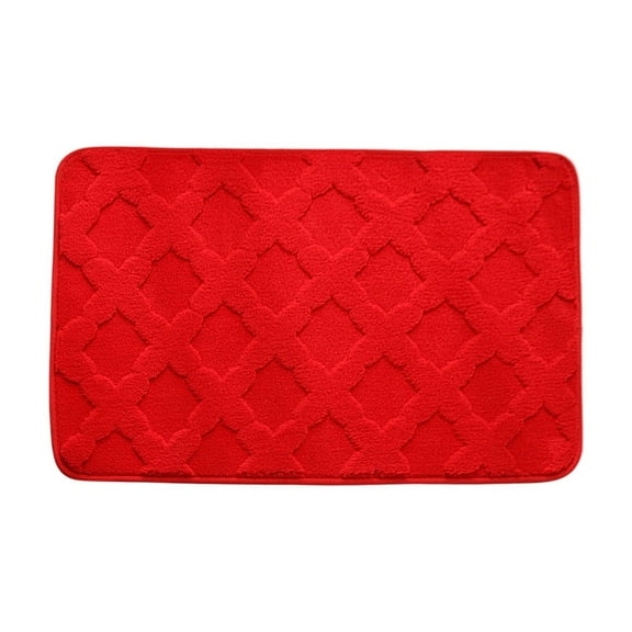 Luxury Chenille Bathroom Rug Non-Slip Absorbent Door Mat 31x20 Inch Watermelon Red Soft Carpet for Toilet Restroom Floor Mats