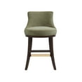 thumbnail image 1 of Luxury Chenille Counter Stool with Curved Backrest and Footrest, Dark Walnut Solid Beech Wood Frame, Commercial Grade Kitchen Bar Stool for Home and Restaurant Use, 1 of 9