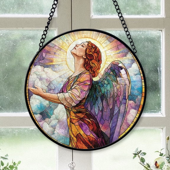 Luxury Christmas Gift - Angel Fly Cloud Stained Glass Hanging Ornament - Spirit Xmas Tree Decoration, Holiday Gift for Mom, Dad, Friends, Family