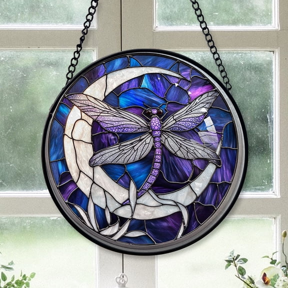 Luxury Christmas Gift - Lunar Glow Dragonfly Christmas Stained Glass Hanging Ornament - Heirloom Holiday Tree Decor, Ideal Gift for Mom, Dad, Friends, Family 2025