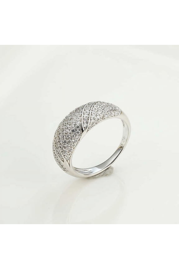 Luxury Chunky Thick Pave Set Bridal Wedding Ring 1.9 Ct Diamond 14K White Gold Over