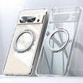 thumbnail image 1 of Luxury Clear for Google Pixel 8 Pro Case with Magnetic Kickstand, Compatible with MagSafe Adjustable Ring Holder Soft TPU Shockproof Non-Yellowing Case Cover for Google Pixel 8 Pro, Clear, 1 of 8